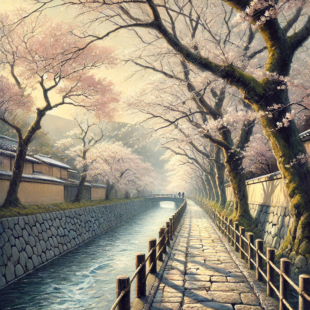 哲学の道 ―― 桜前夜の静かな水路