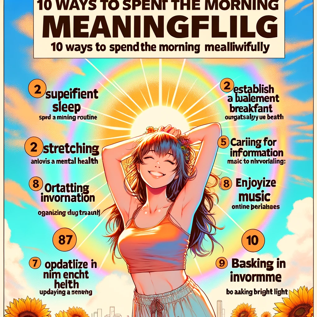 「朝の時間を最大限に活用する10の方法」のポスター