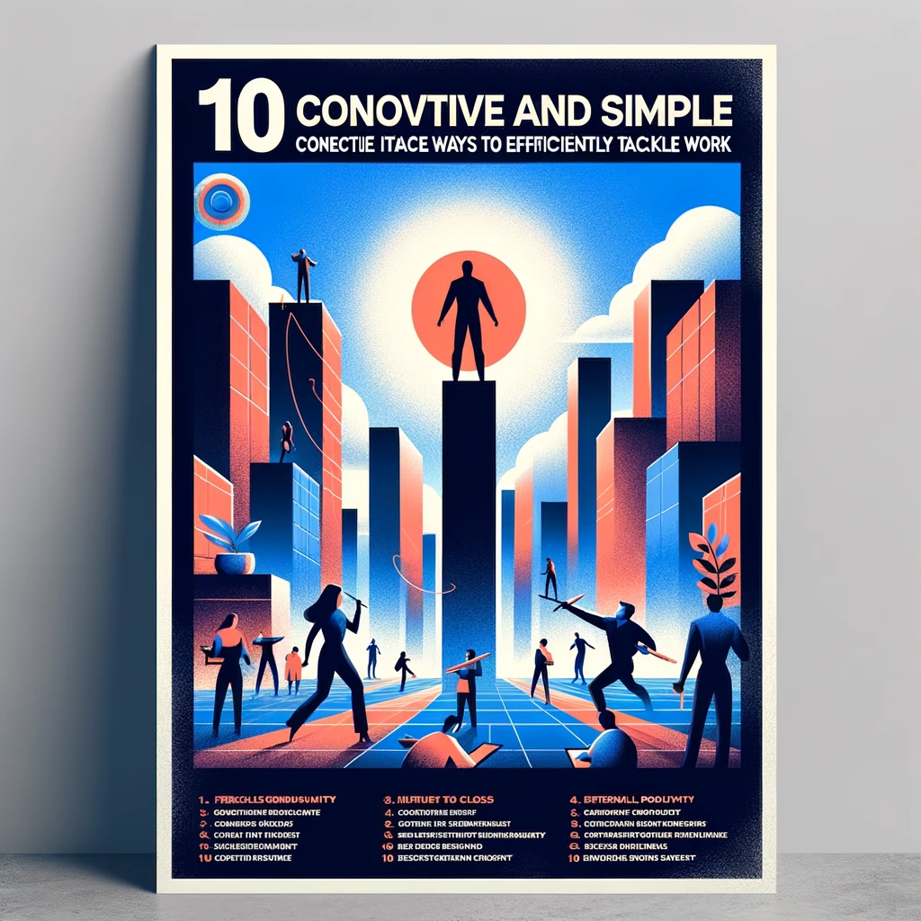 「仕事に取り組むための10の具体的な方法」のポスター