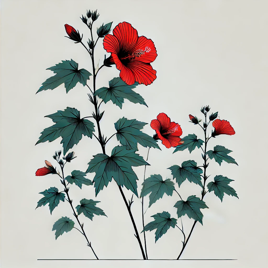 モミジアオイ（紅葉葵／Hibiscus coccineus）