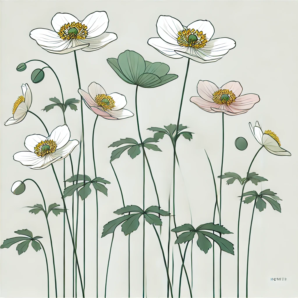 シュウメイギク（秋明菊／Anemone hupehensis var. japonica）