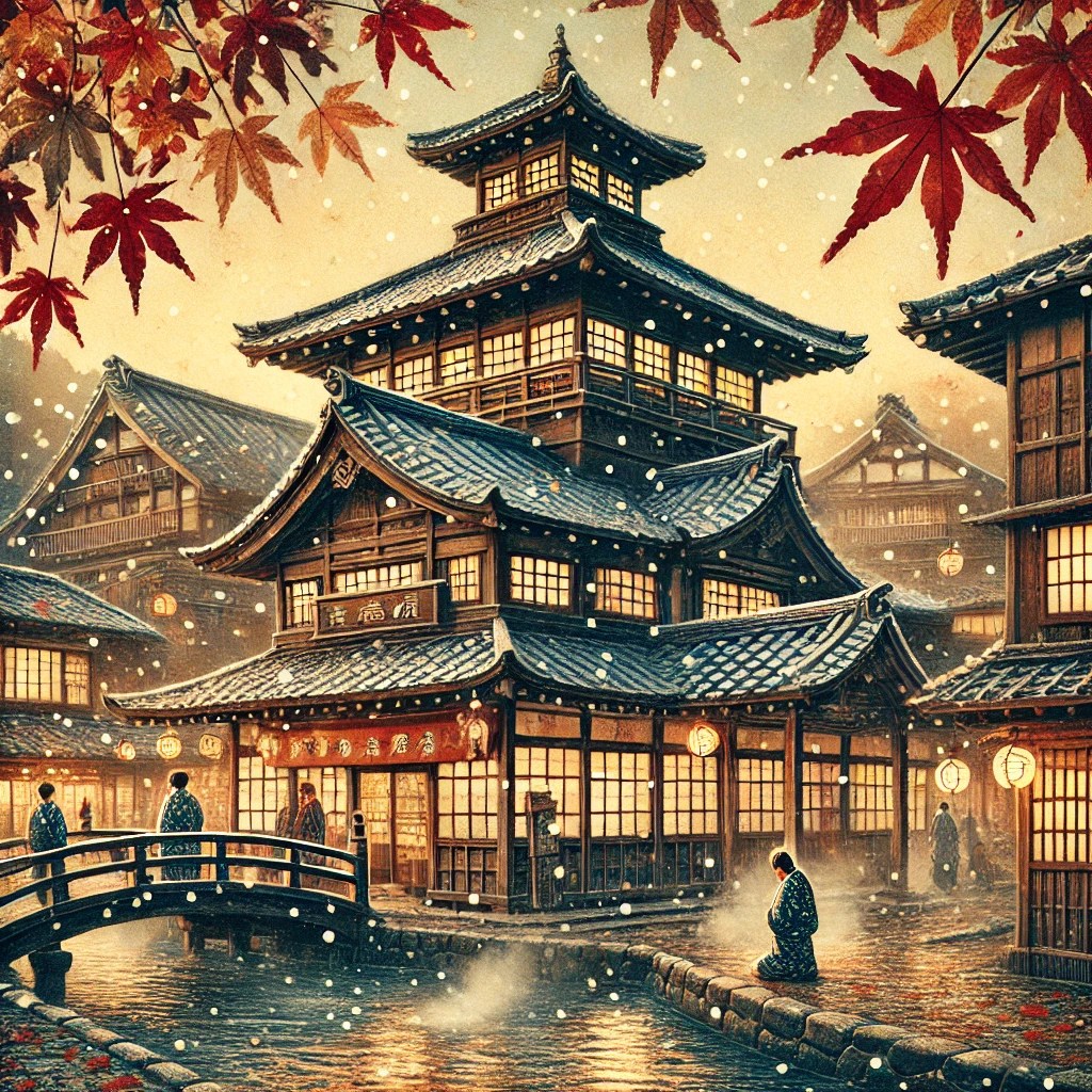 道後温泉に漂う冬支度の情景