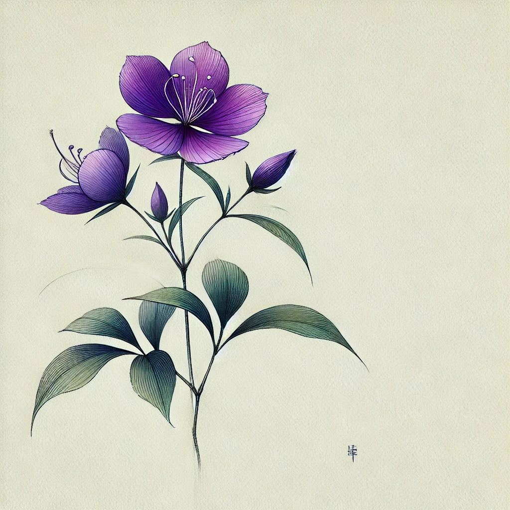 シコンノボタン(紫紺野牡丹/Tibouchina urvilleana)