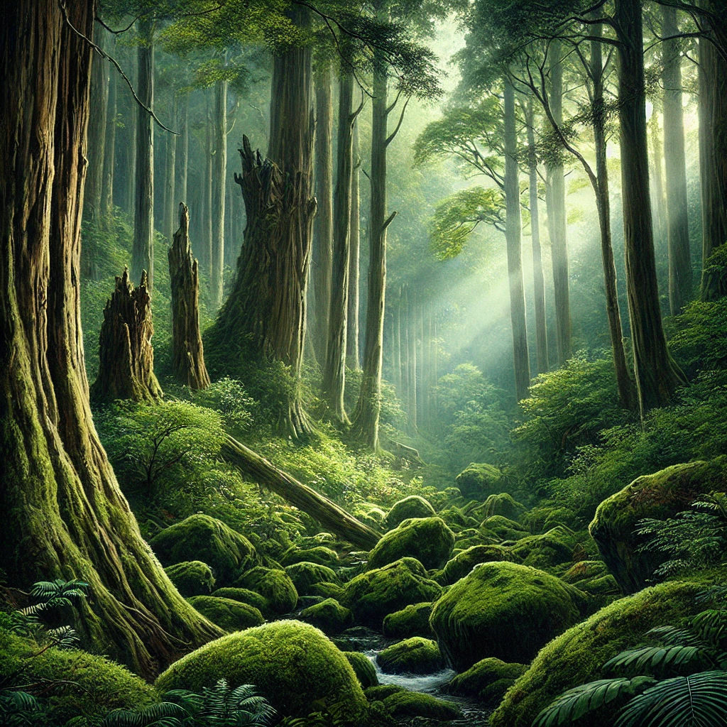 樹齢数千年の縄文杉と苔むす森の幻想散歩