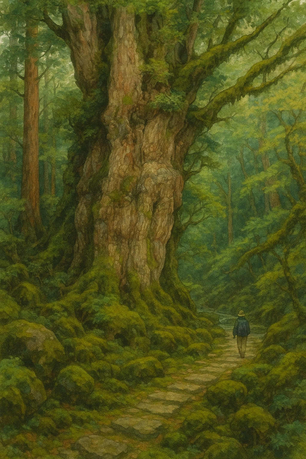 樹齢数千年の縄文杉と苔むす森の幻想散歩