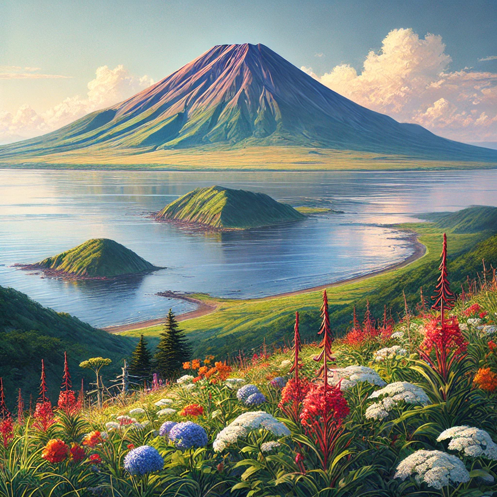 海に浮かぶ利尻富士