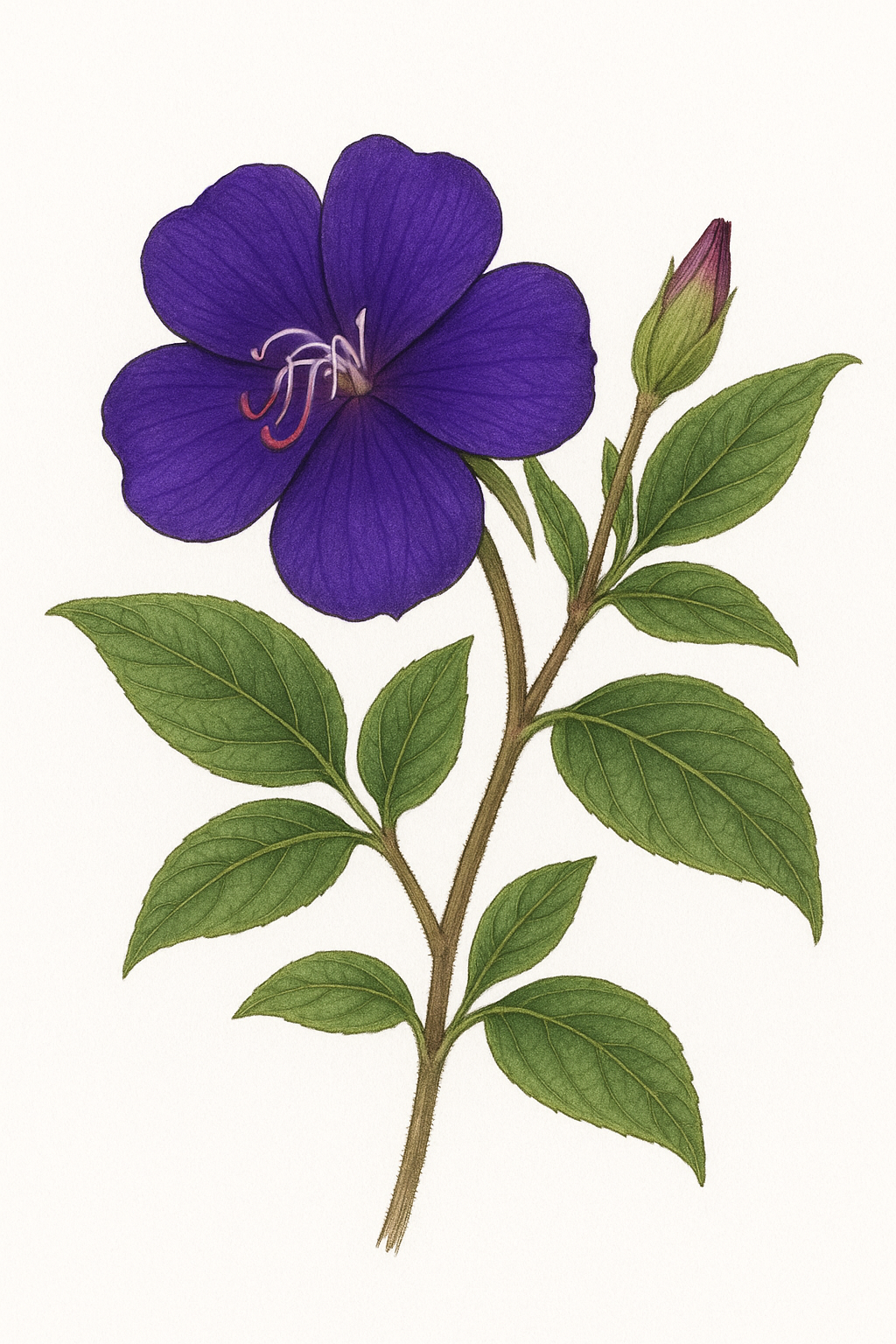 シコンノボタン(紫紺野牡丹/Tibouchina urvilleana)