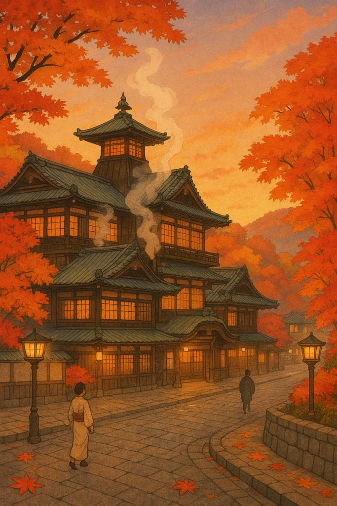 道後温泉に漂う冬支度の情景