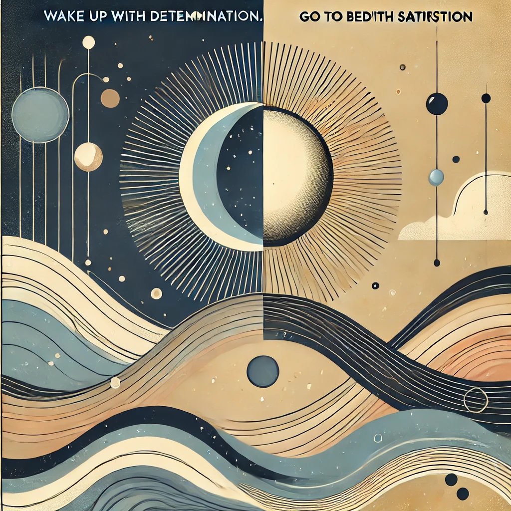 決意で目覚め、満足で眠る