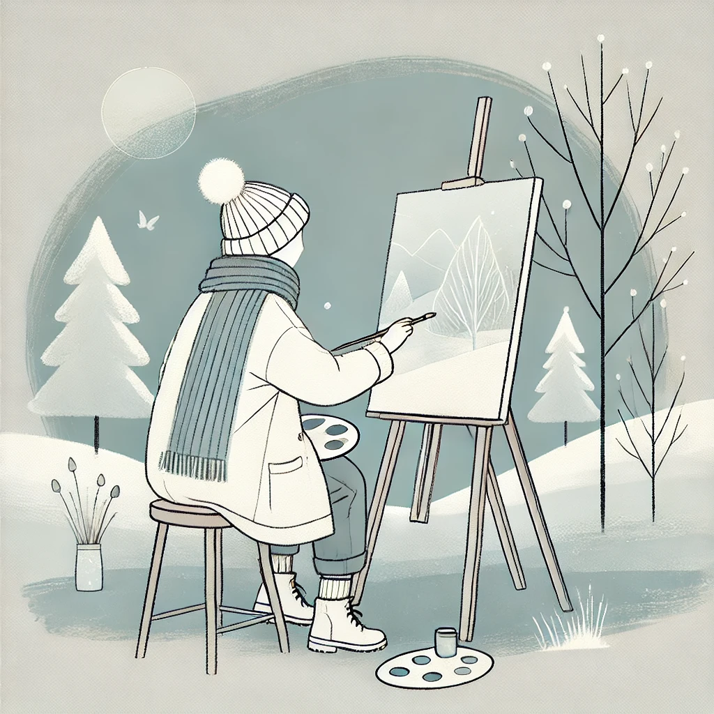 水彩で描く透明感あふれる冬景色