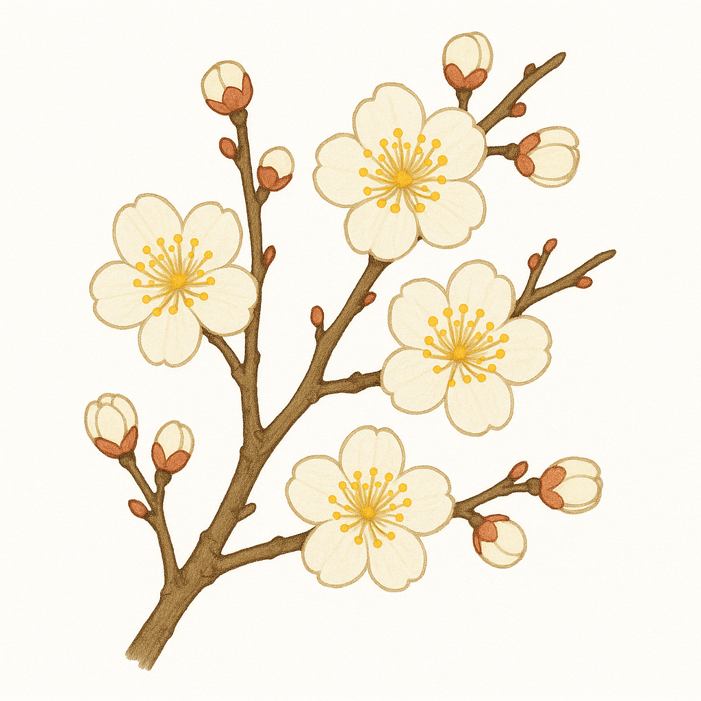 白梅（シラウメ／Prunus mume）