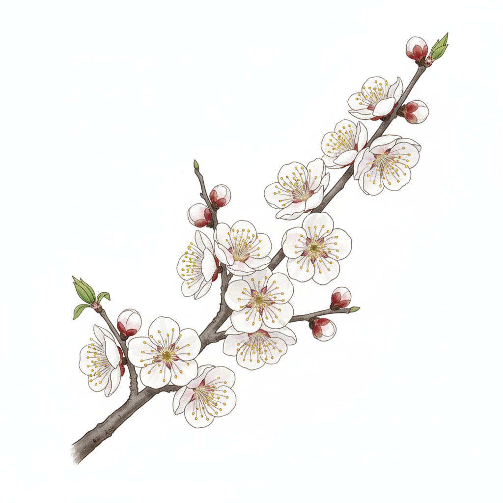 白梅（シラウメ／Prunus mume）