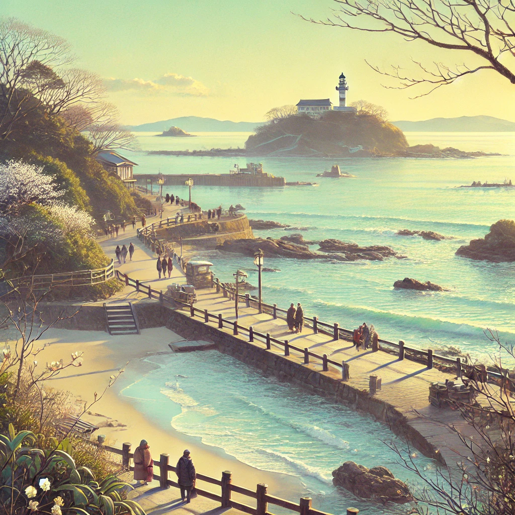 神奈川県・江の島――春を待つ海と光