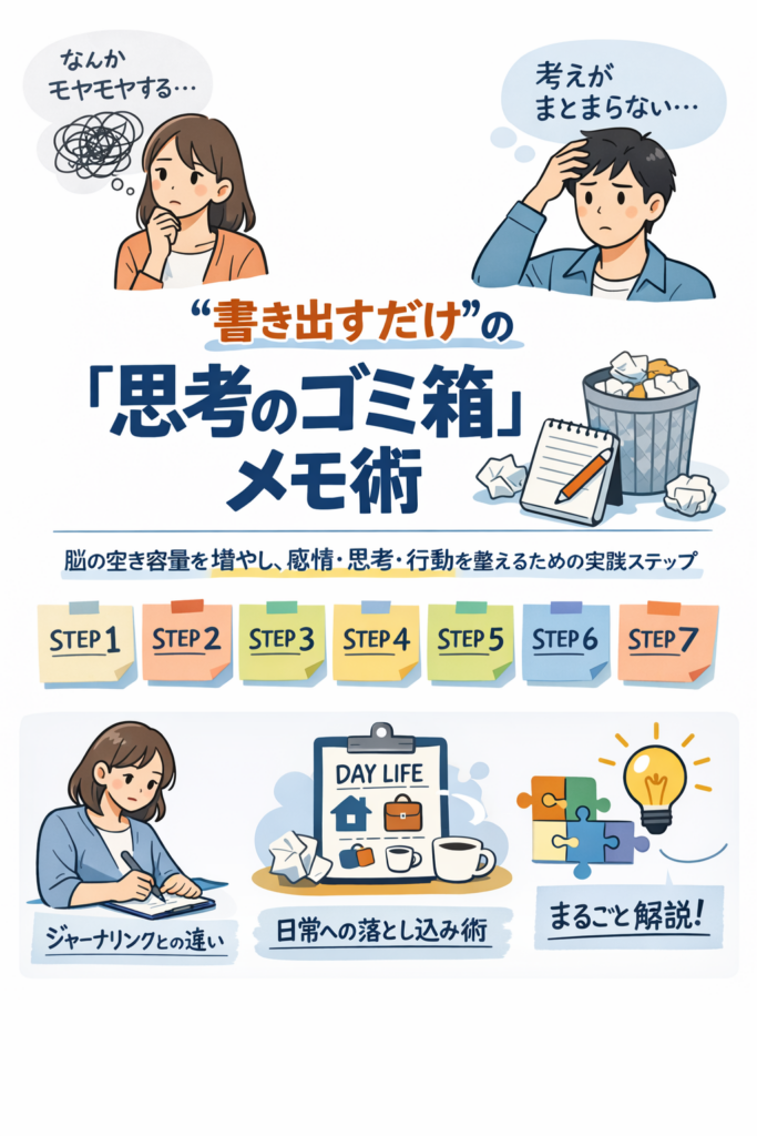 思考の渋滞を一掃!「思考のゴミ箱」メモ術で脳をクリアに🌪️🧠✨