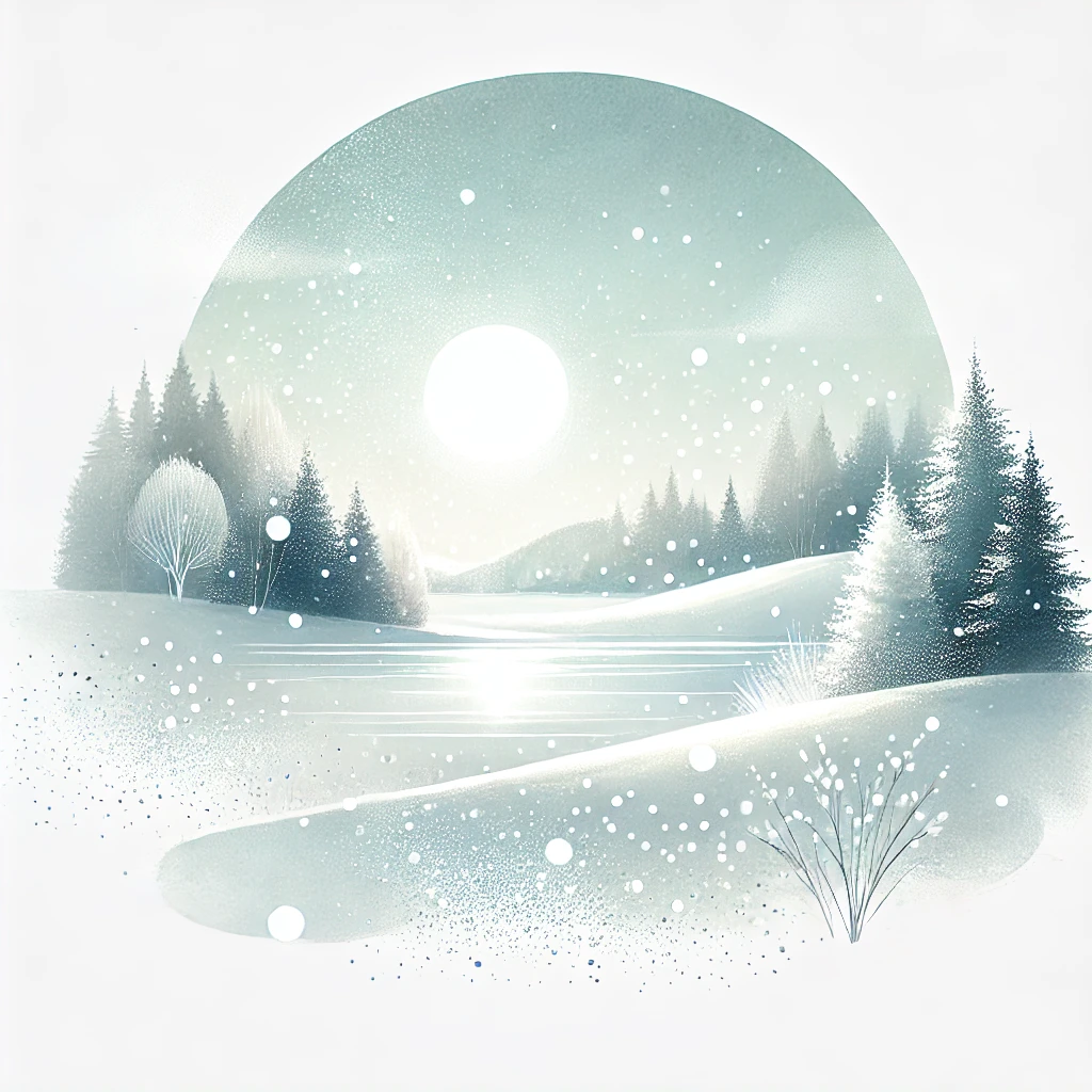 水彩で描く透明感あふれる冬景色