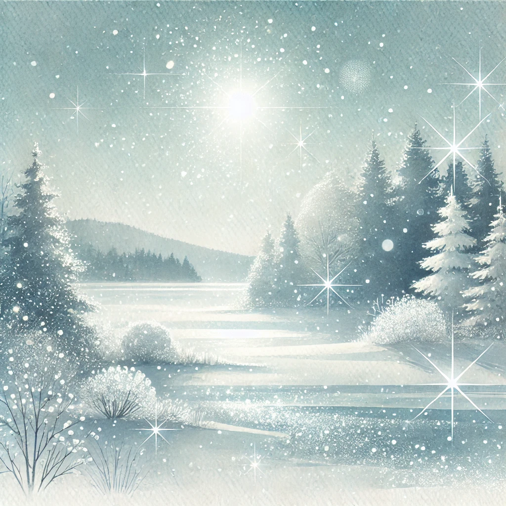 水彩で描く透明感あふれる冬景色