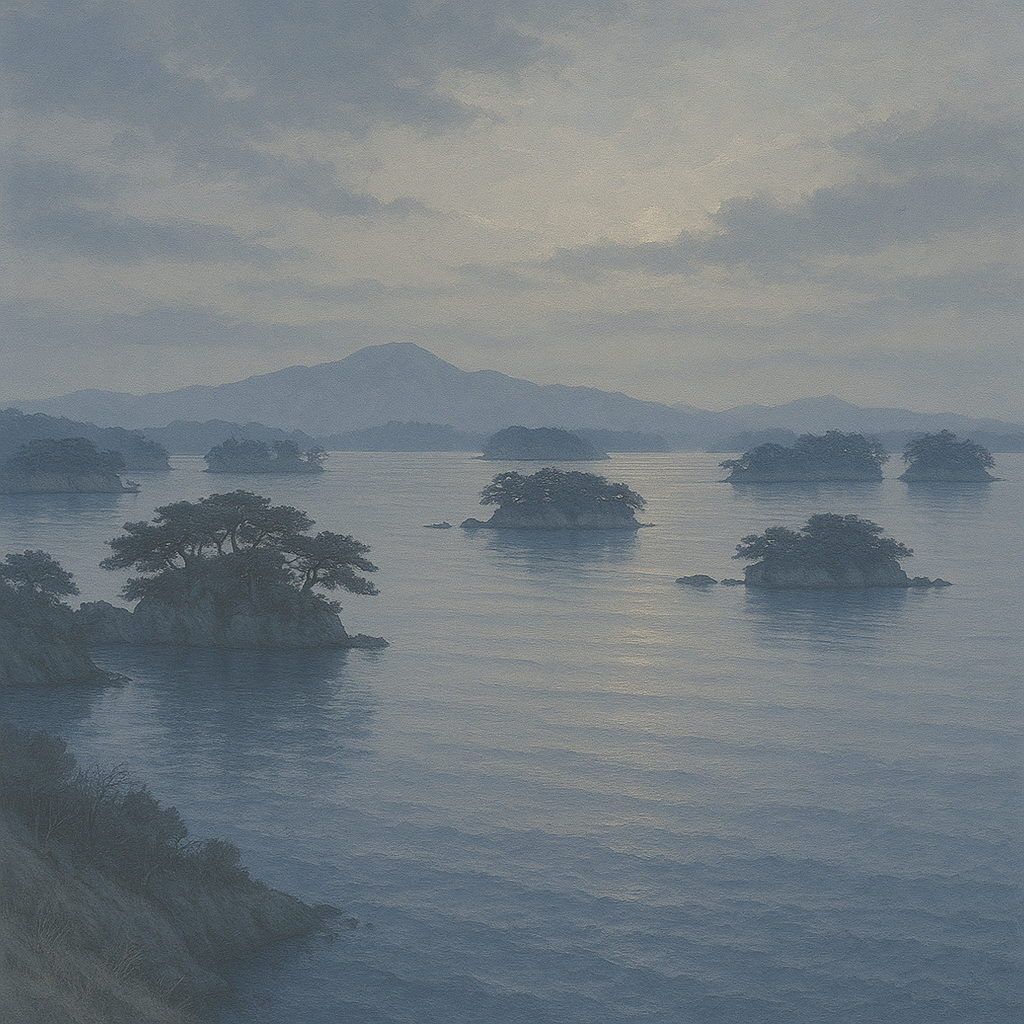 宮城県・松島――冬の海に浮かぶ、静かな島影