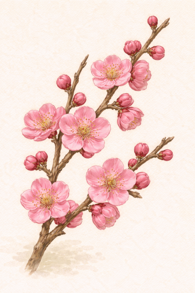 紅梅（コウバイ／Prunus mume）