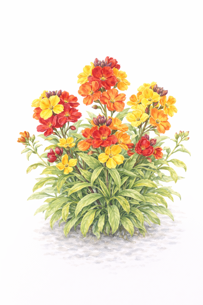 ウオールフラワー（Erysimum cheiri／旧 Cheiranthus cheiri）