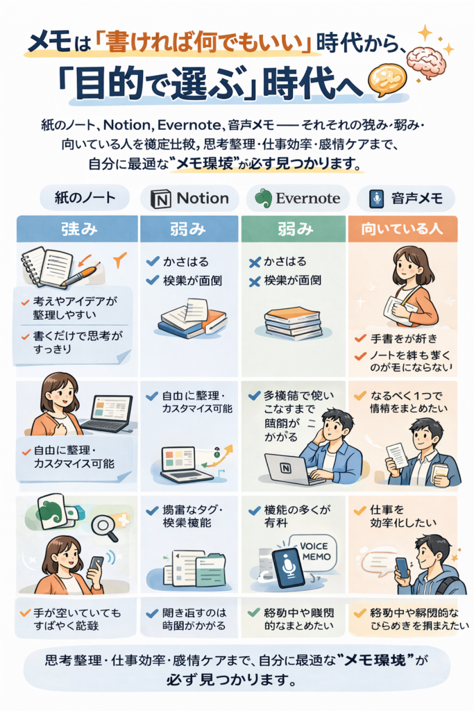 現代の「最適なメモツール」徹底比較大全