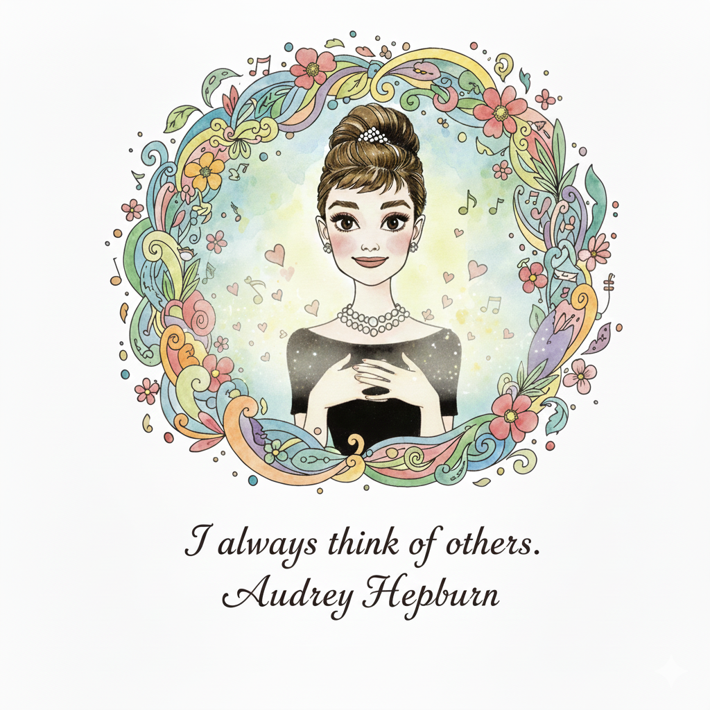 私は、いつも周りの人を思いやるようにしています。　　オードリー・ヘプバーン